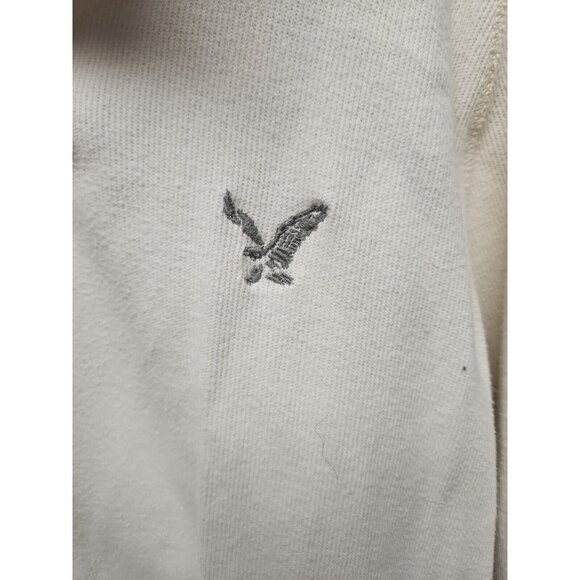AMERICAN EAGLE men's white 3 button mock sweater pullover with logo XL - Picture 3 of 8